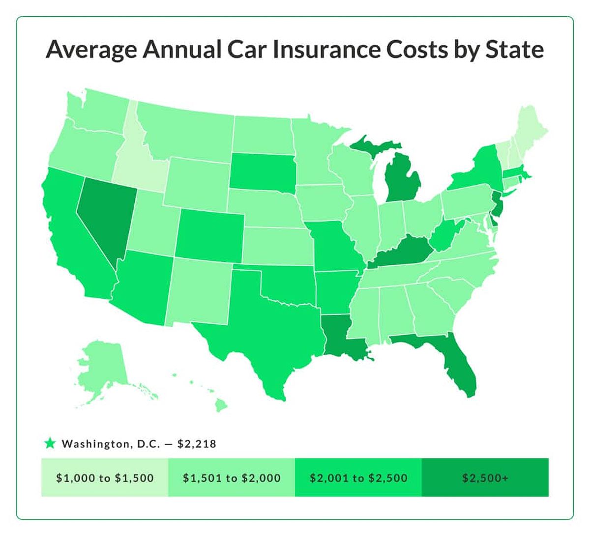 Average Annual Car Insurance Costs by State